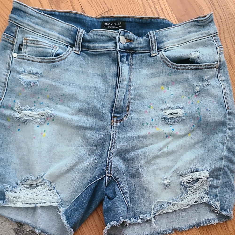 Judy Blue Women's Light Blue Distressed Jean Shorts
